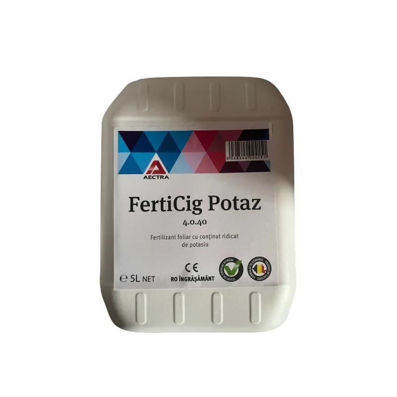 Fertilizant foliar Potaz 4-0-40 - 5 Litri, Aectra, Continut ridicat potasiu