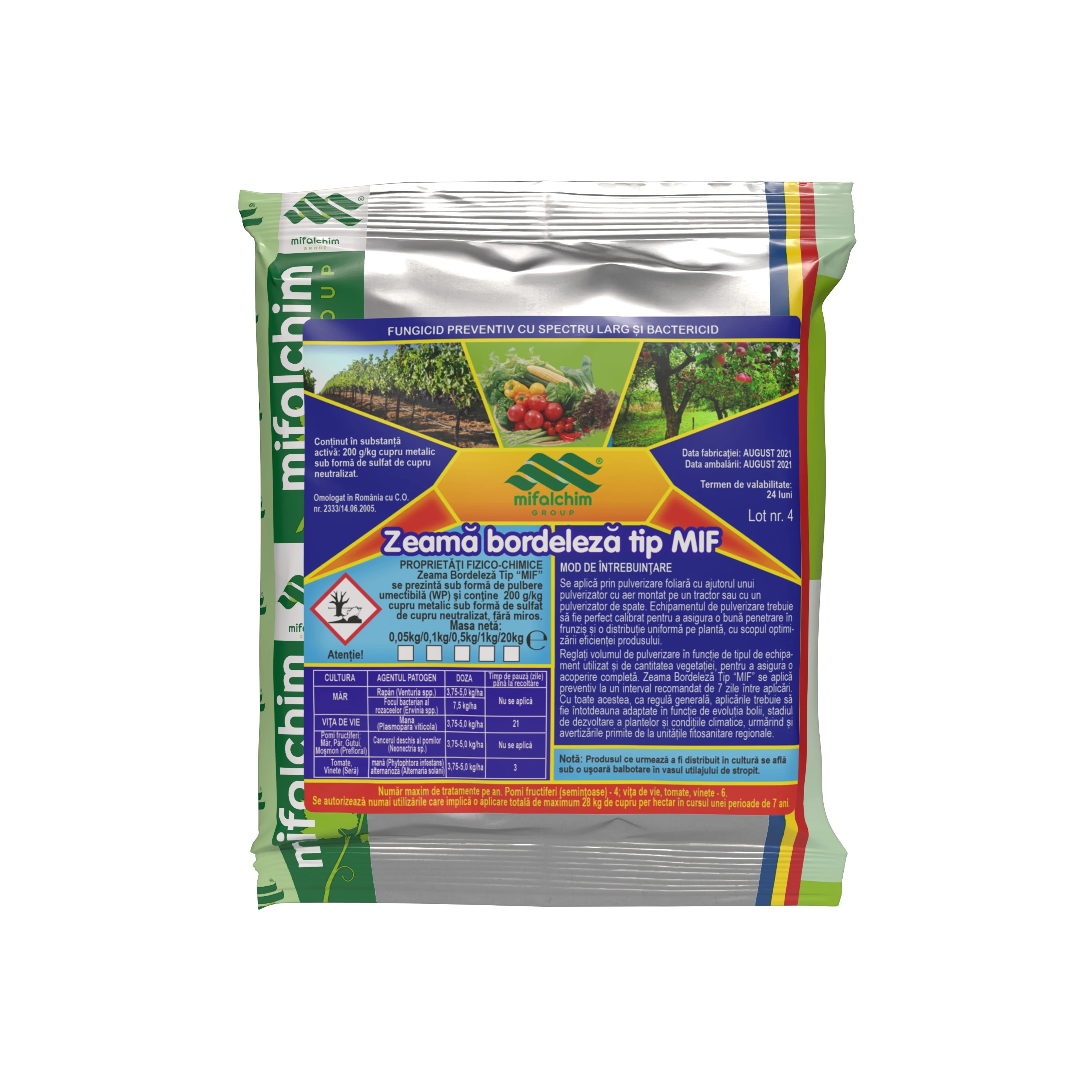 Fungicid Zeama Bordeleza 50g, MIFALCHIM, Contact