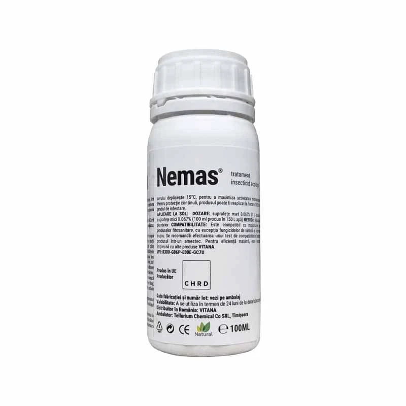 Tratament insecticid NEMAS - 100ml, Ecologic, Nematozi, Viermi sarma, BIO
